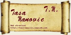 Tasa Manović vizit kartica